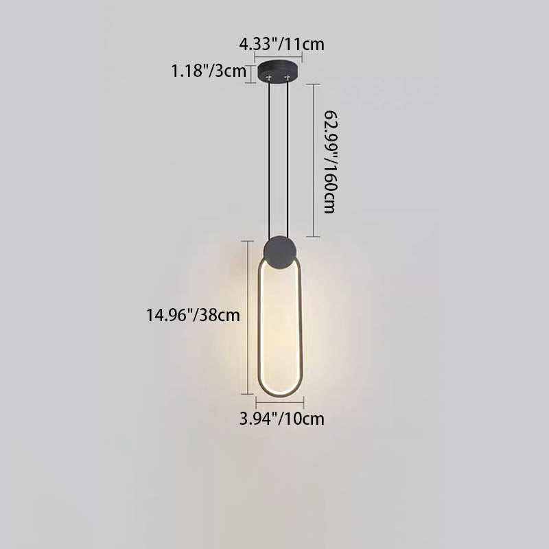 مصباح LED دائري هندسي من الحديد بتصميم بسيط وعصري لغرفة النوم