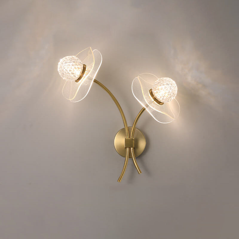 European Creative Lotus Flowers Acrylic LED Wall Sconce Lamp