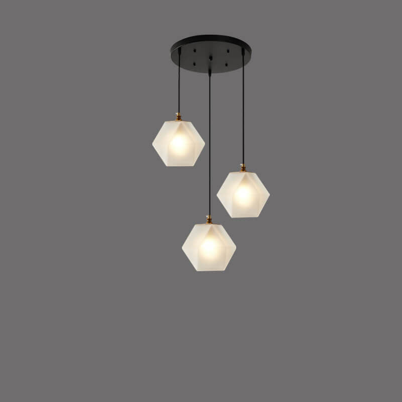Nordic Light Luxury Wrought Iron Glass 1/3-Light Chandelier