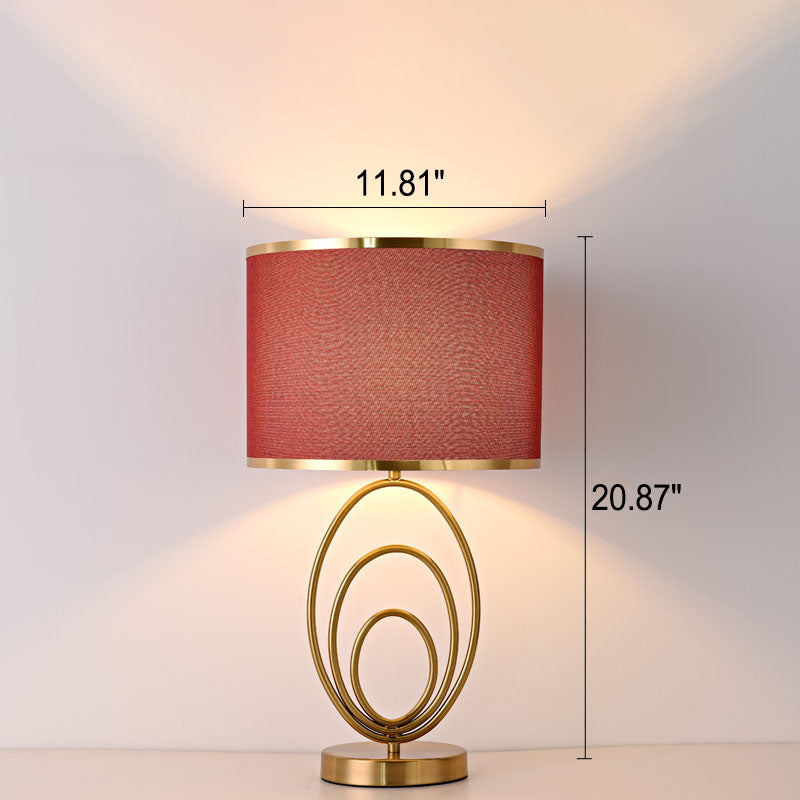 Modern Minimalist Imitation Copper Cloth 1-Light Table Lamp