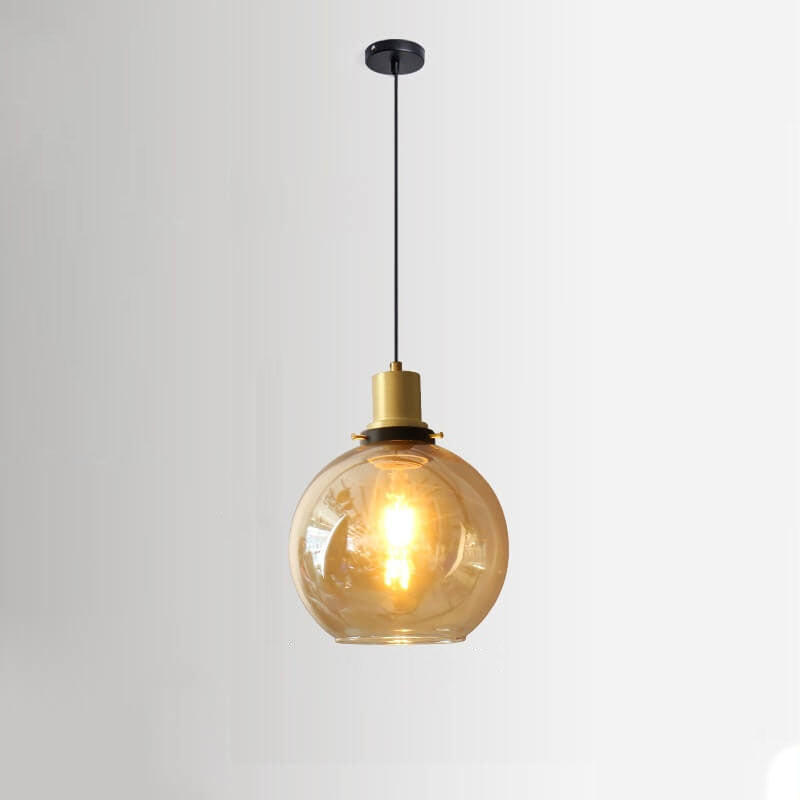 Vintage Minimalist Semi-Circular Cone Cup Iron Glass 1-Light Pendant Light