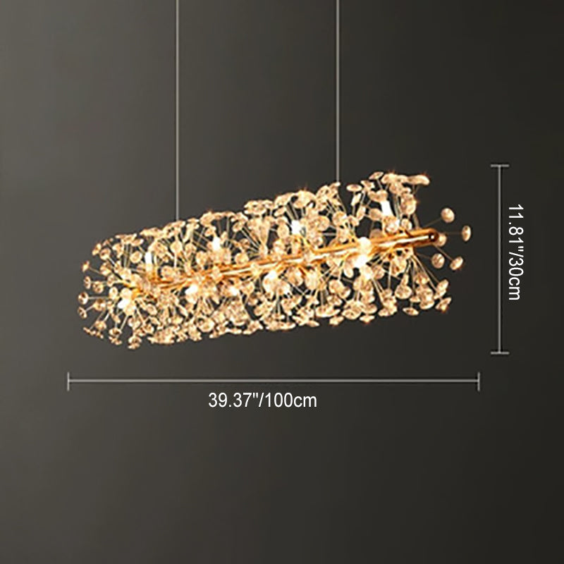 ثريا كريستالية فاخرة حديثة بشرائط 9/12/16/20/28 ضوءًا لغرفة الطعام