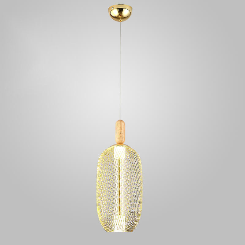مصباح LED معلق بظل شبكي زجاجي حديث