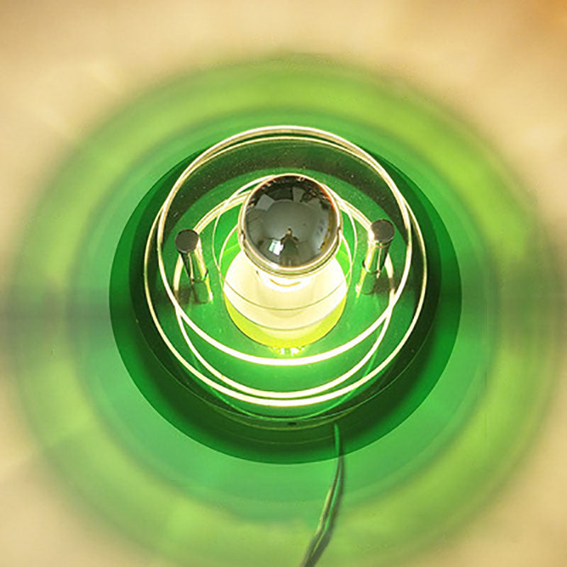 Contemporary Creative Colorful Iron Acrylic Flying Saucer Shade 1-Light Wall Sconce Lamp For Entertainment Room