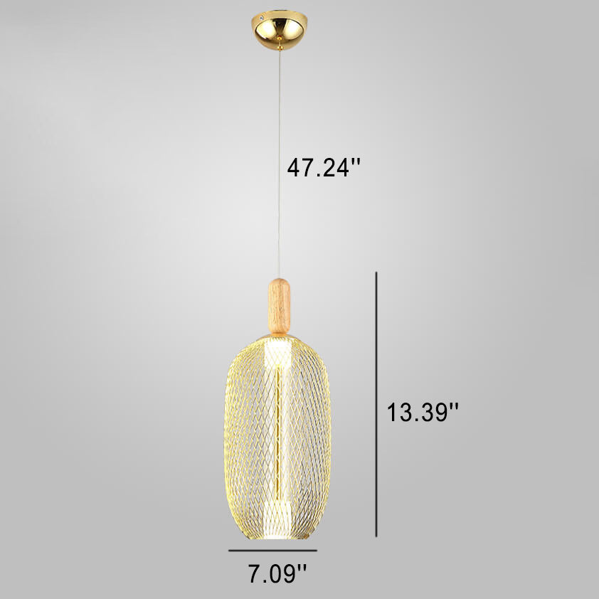 مصباح LED معلق بظل شبكي زجاجي حديث