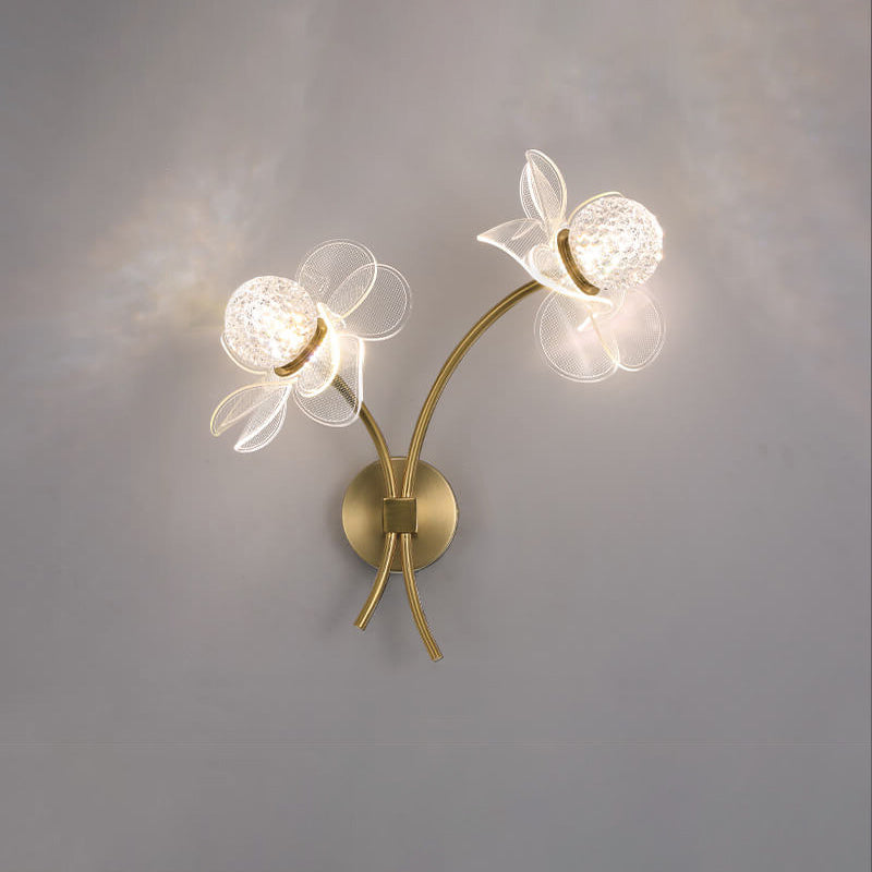 European Creative Lotus Flowers Acrylic LED Wall Sconce Lamp