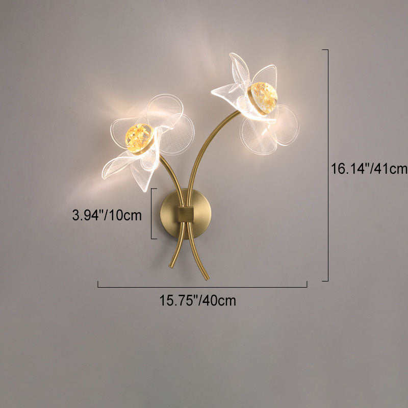 European Creative Lotus Flowers Acrylic LED Wall Sconce Lamp