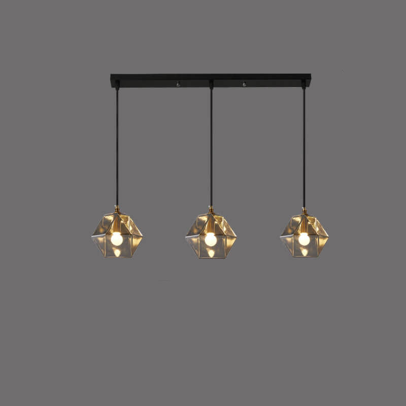 Nordic Light Luxury Wrought Iron Glass 1/3-Light Chandelier