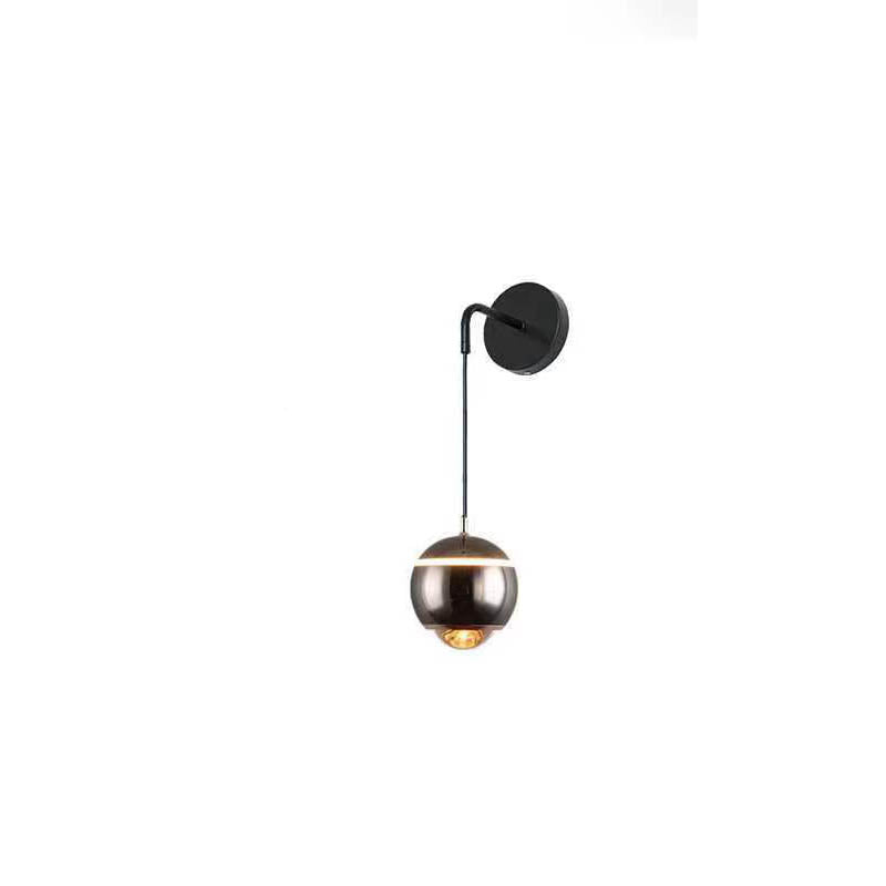 Modern Minimalist Round Ball Aluminum Glass LED Wall Sconce Lamp For Bedroom