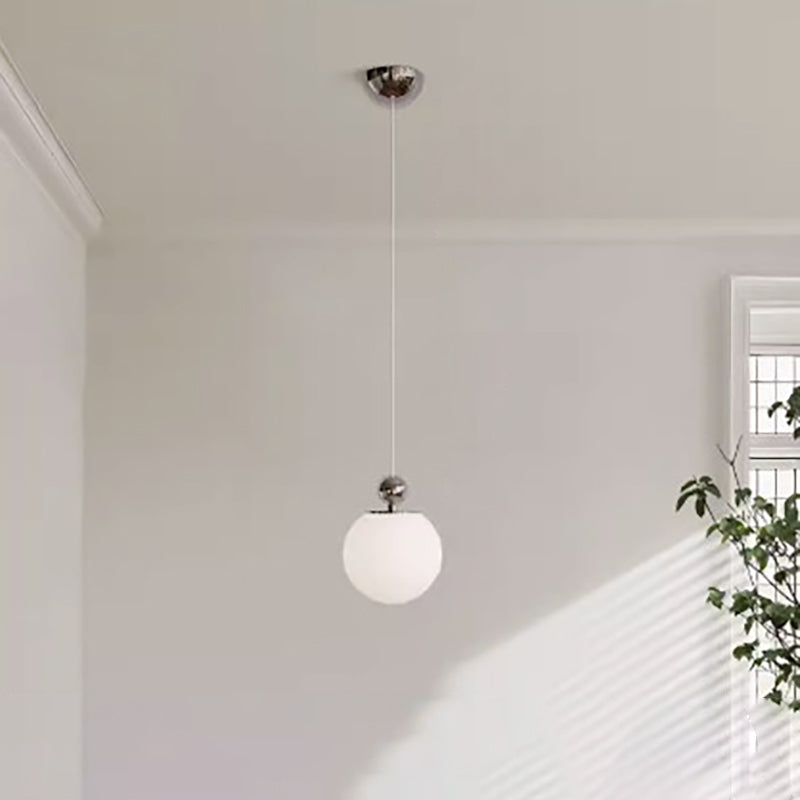 Modern Minimalist Round Ball Iron Glass 1-Light Pedant Light For Bedroom