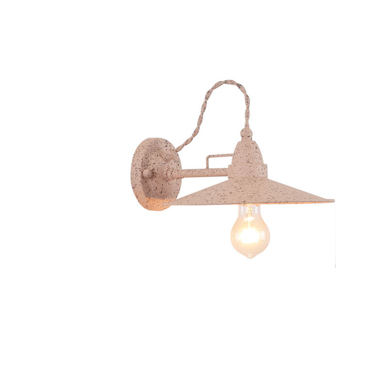 Contemporary Industrial Waterproof Metal Plate Bowl 1-Light Wall Sconce Lamp For Outdoor Patio