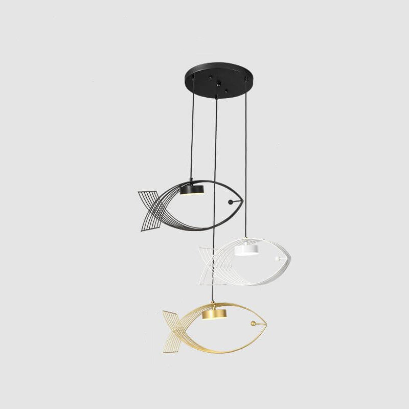 モダンなアクリル魚クリエイティブデザインLEDシャンデリア