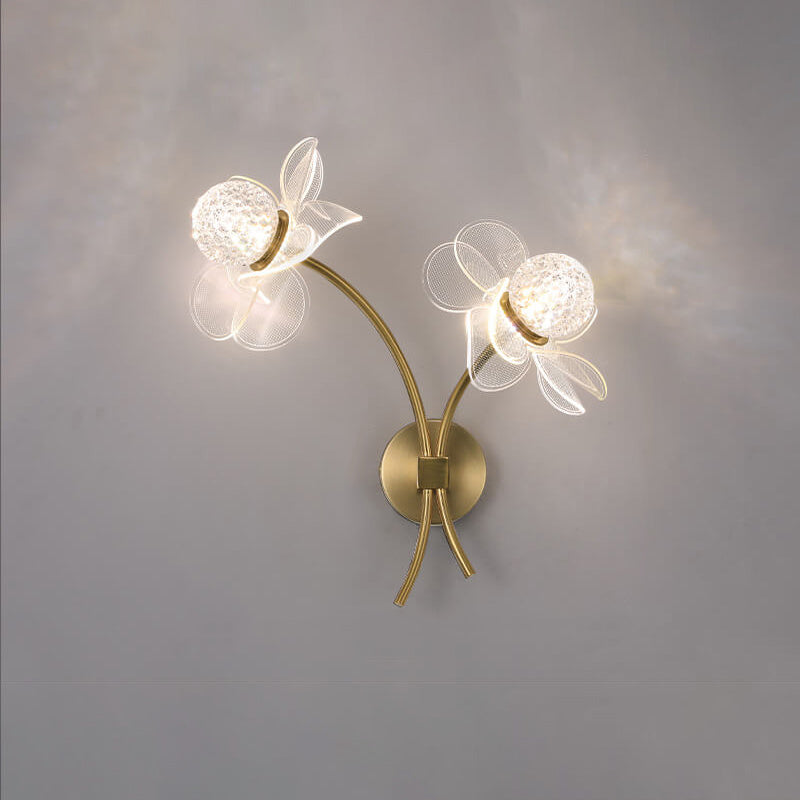 European Creative Lotus Flowers Acrylic LED Wall Sconce Lamp