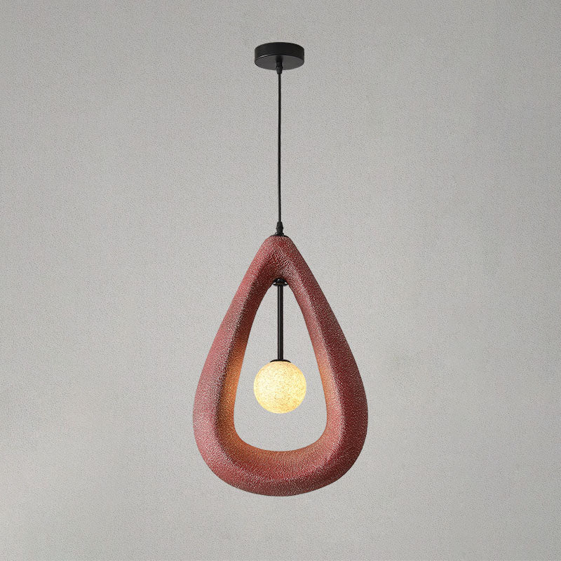 Contemporary Creative Teardrop Orb Iron Resin 1-Light Pendant Light For Dining Room
