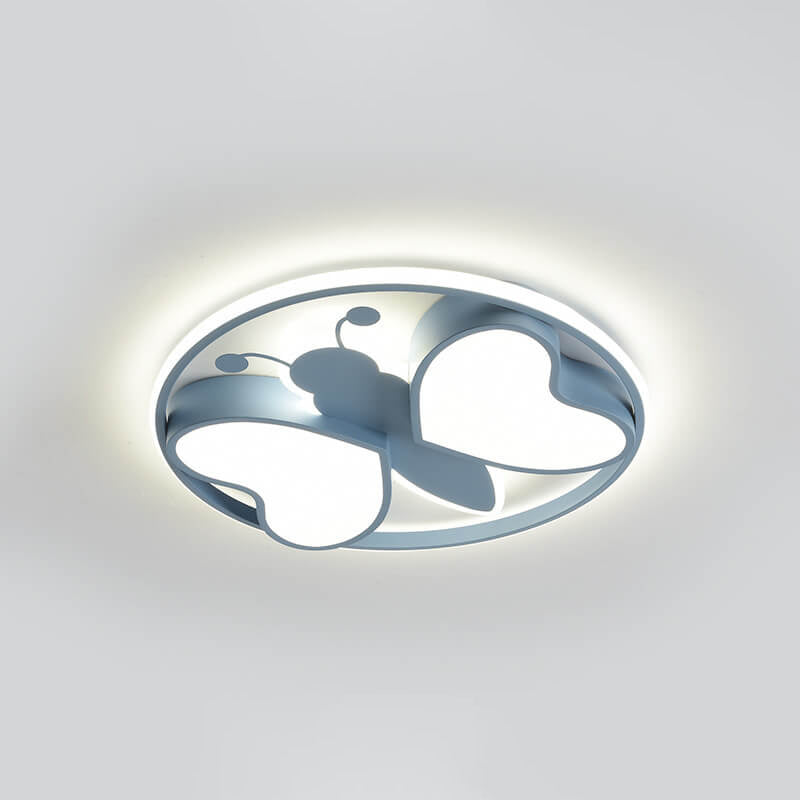 Creative Cartoon Butterfly Round LED Flush Mount Ceiling Light