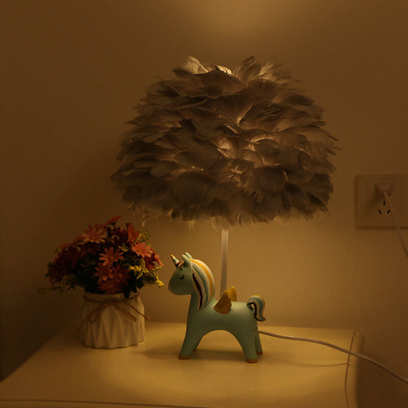Modern Creative Unicorn Feather Children 1-Light Table Lamp