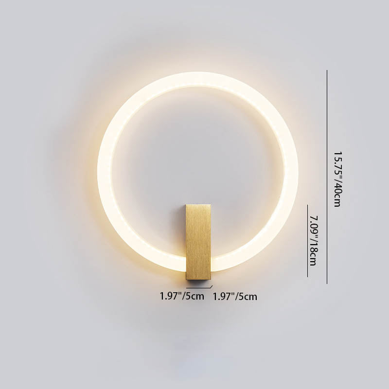 Modern Minimalist Round Iron Aluminum PVC LED Wall Sconce Lamp For Bedroom