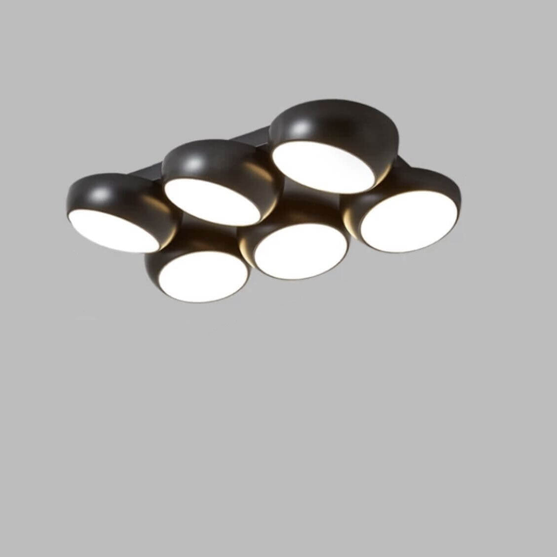 Scandinavian Modern Minimalist Iron Plastic Round LED Semi-Flush Mount Ceiling Light