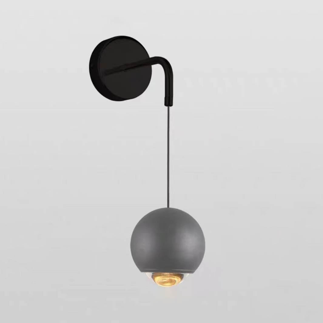 Modern Minimalist Round Ball Aluminum Glass LED Wall Sconce Lamp For Bedroom