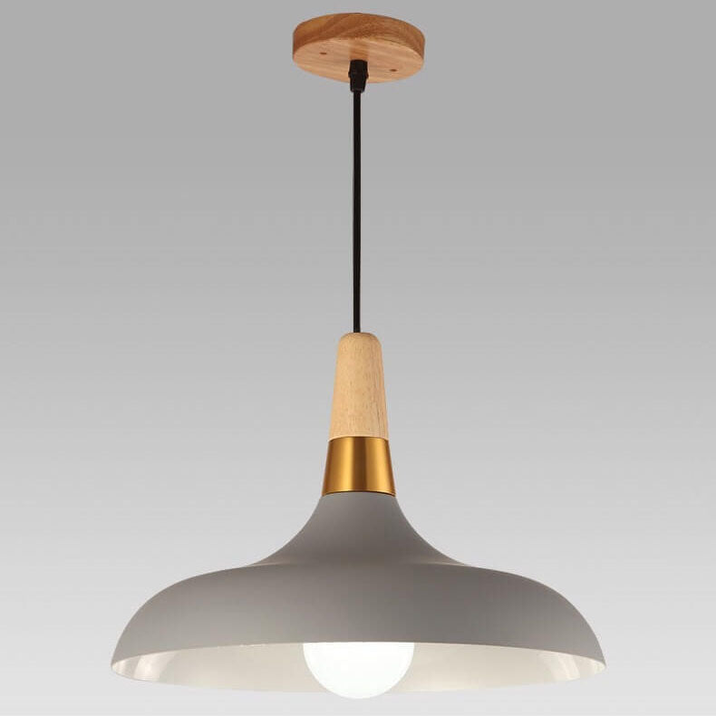 Nordic Macaron Barn Hardware Wood 1-Light Pendant Light