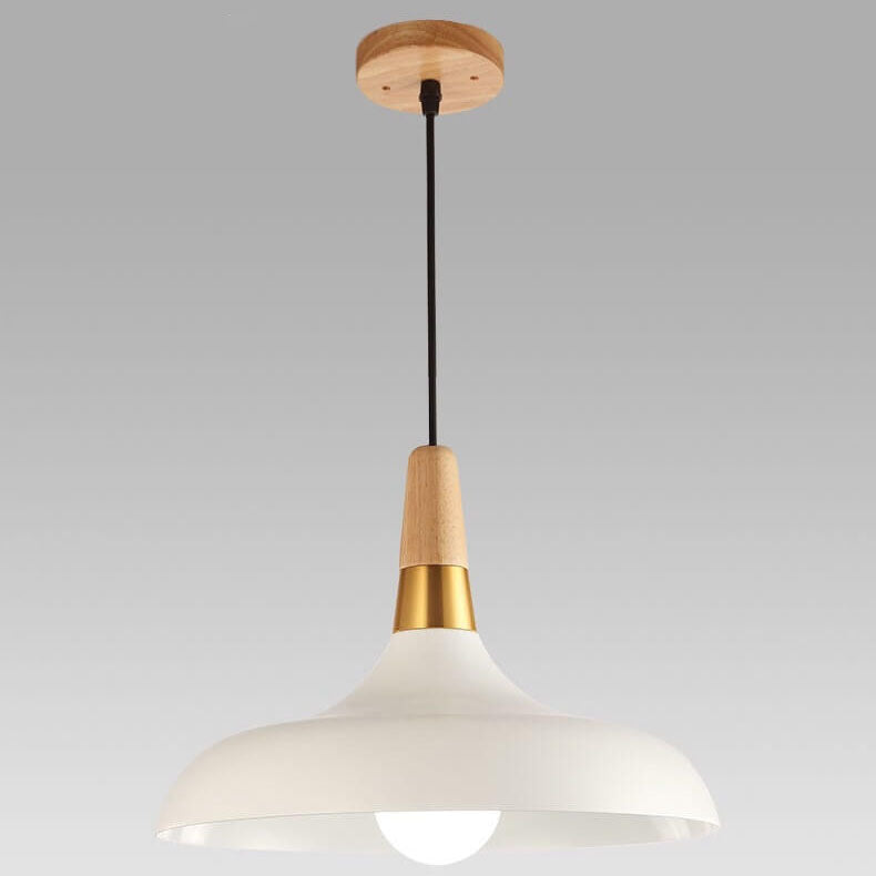 Nordic Macaron Barn Hardware Wood 1-Light Pendant Light