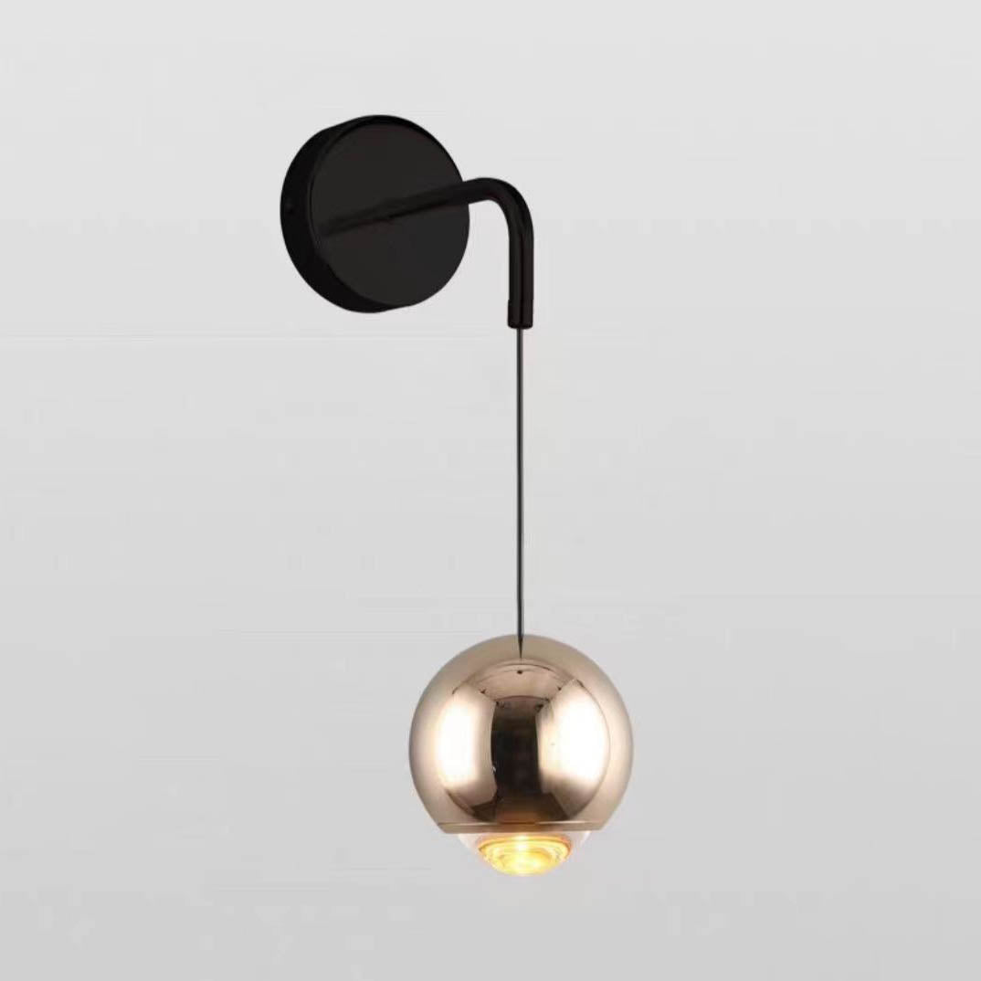 Modern Minimalist Round Ball Aluminum Glass LED Wall Sconce Lamp For Bedroom