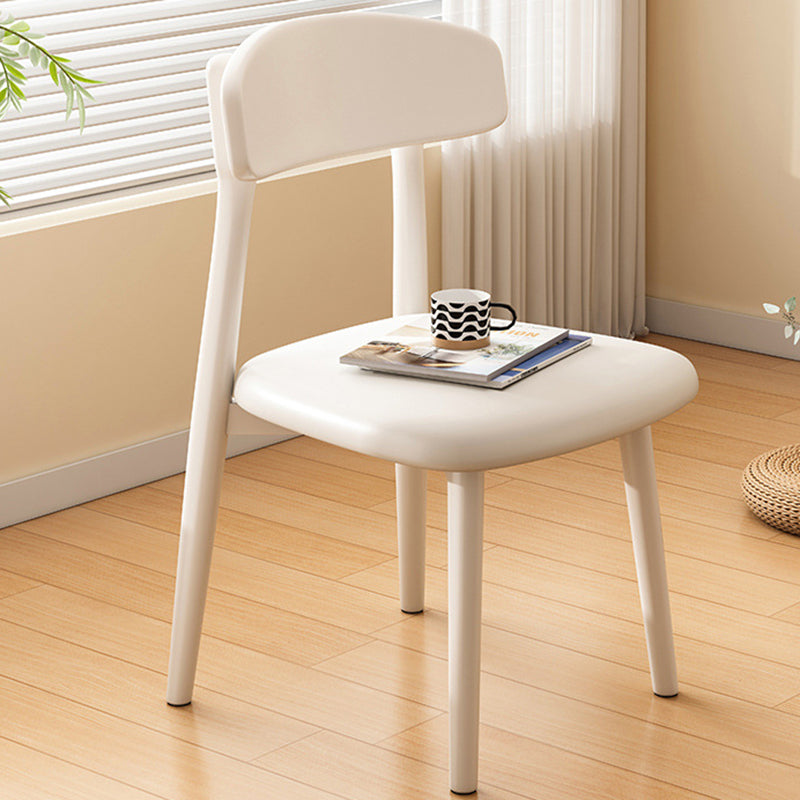 Modern Minimalist Square PU Leather Fabric Solid Wood Dining Chair Backrest For Dining Room