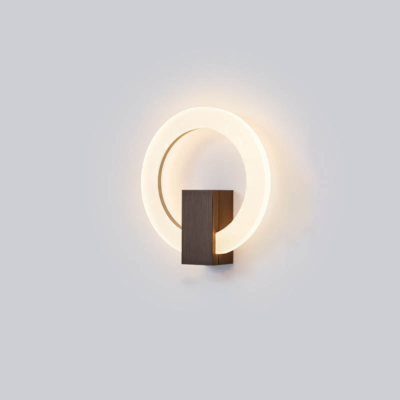 Modern Minimalist Round Iron Aluminum PVC LED Wall Sconce Lamp For Bedroom