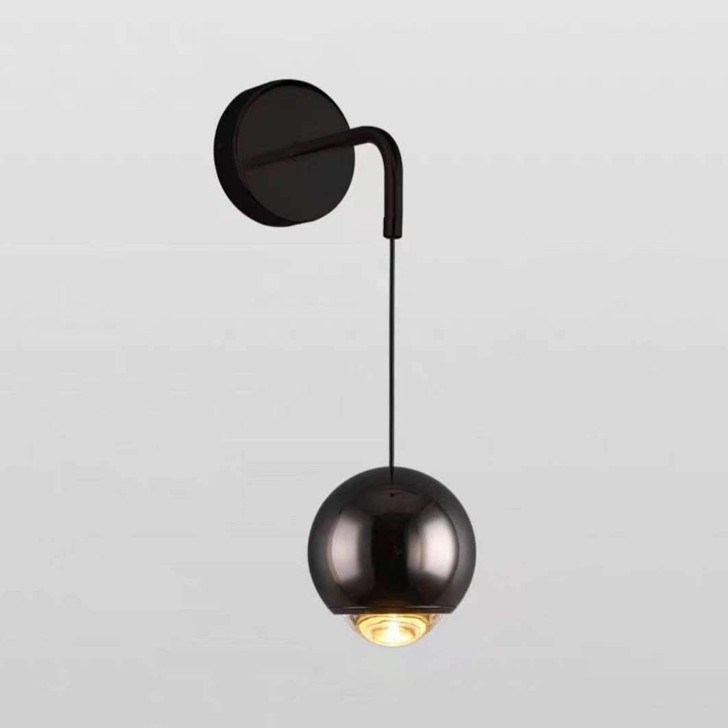 Modern Minimalist Round Ball Aluminum Glass LED Wall Sconce Lamp For Bedroom