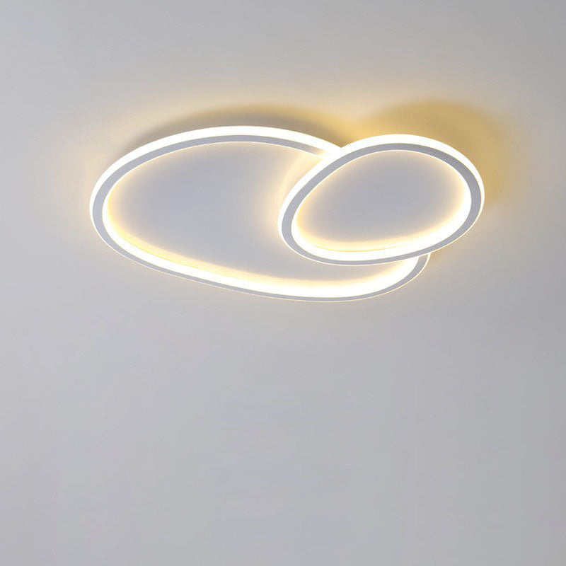 مصباح سقف LED مدمج من الحديد الأكريليكي بتصميم عصري بسيط بدوائر متداخلة غير منتظمة لغرفة النوم