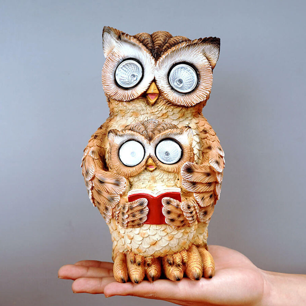 Modern Decorative Solar Owl Resin LED Night Light Table Lamp