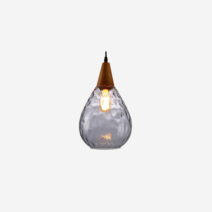 Water Ripple Glass 1-Light Drop Shaped Pendant Light