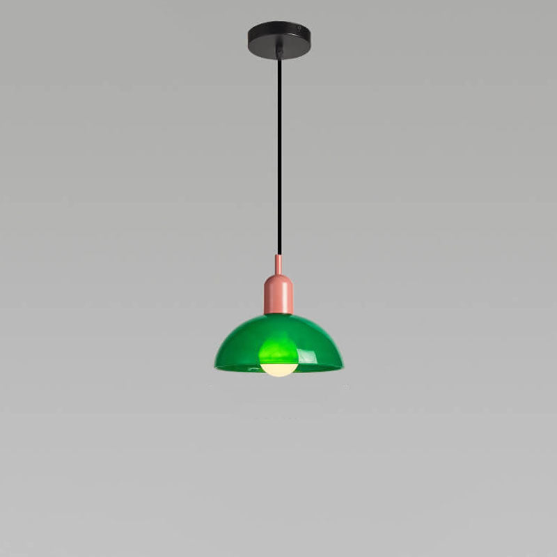 Modern Minimalist Glass Hemisphere 1-Light Pendant Light