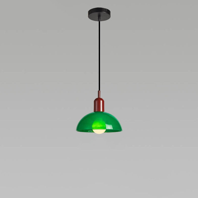 Modern Minimalist Glass Hemisphere 1-Light Pendant Light