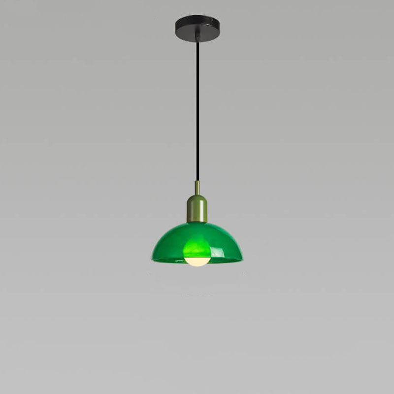 Modern Minimalist Glass Hemisphere 1-Light Pendant Light