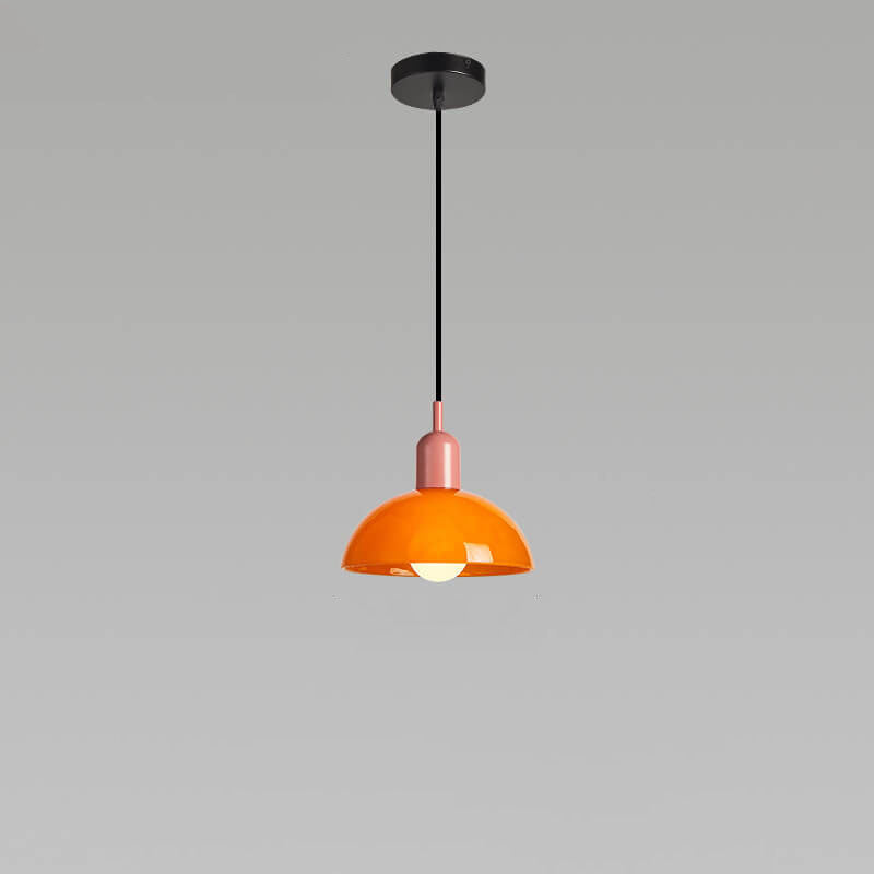 Modern Minimalist Glass Hemisphere 1-Light Pendant Light