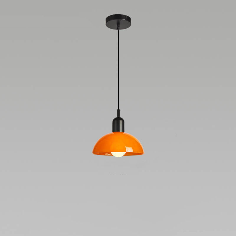 Modern Minimalist Glass Hemisphere 1-Light Pendant Light