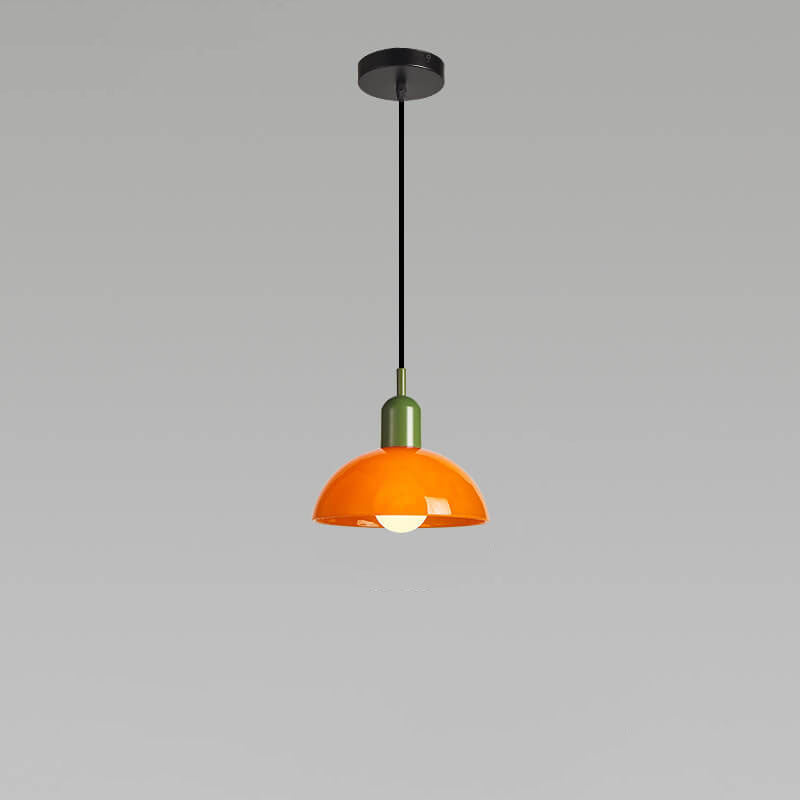 Modern Minimalist Glass Hemisphere 1-Light Pendant Light