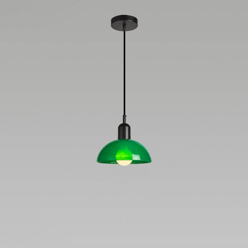 Modern Minimalist Glass Hemisphere 1-Light Pendant Light