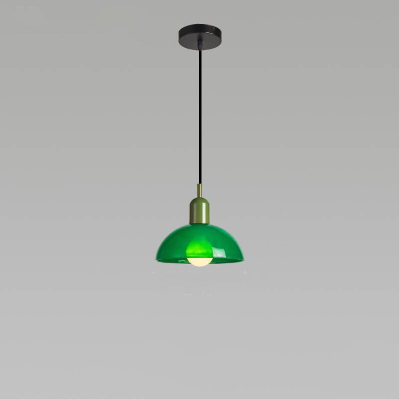 Modern Minimalist Glass Hemisphere 1-Light Pendant Light