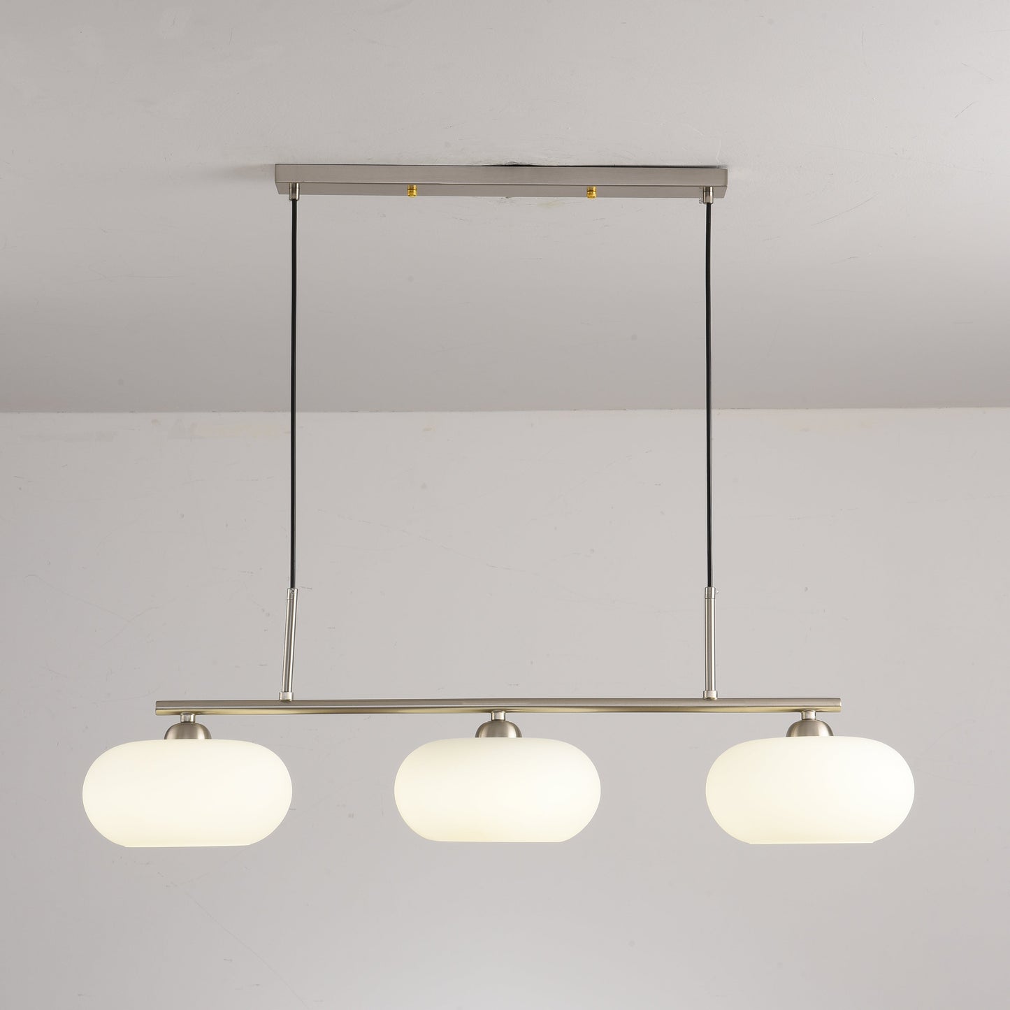 Light Luxury Persimmon Milk White Glass 3-Light Island Light Chandelier