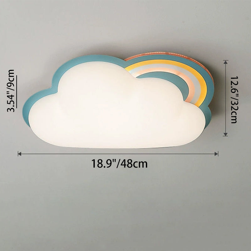 Modern Rainbow Clouds LED Kids Flush Mount Ceiling Light