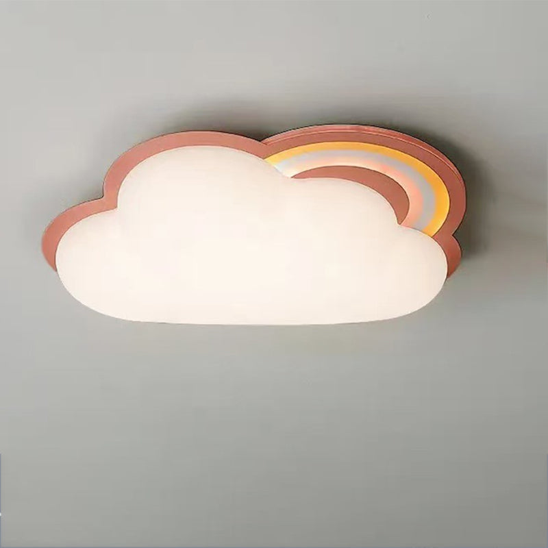 Modern Rainbow Clouds LED Kids Flush Mount Ceiling Light