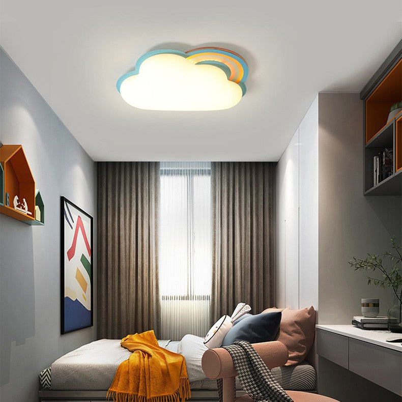 Modern Rainbow Clouds LED Kids Flush Mount Ceiling Light