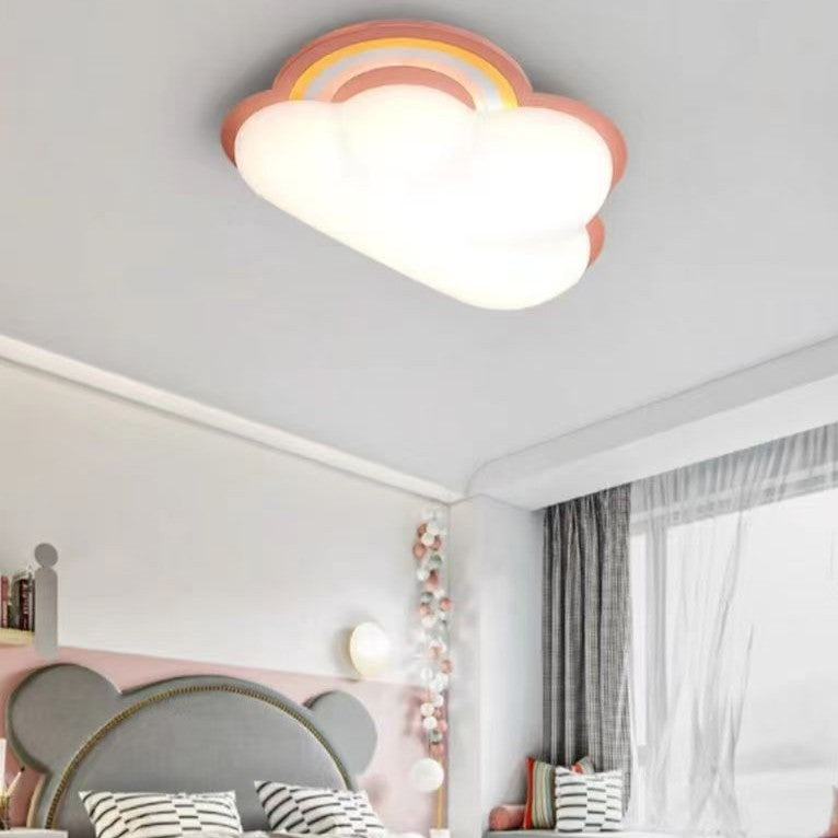 Modern Rainbow Clouds LED Kids Flush Mount Ceiling Light