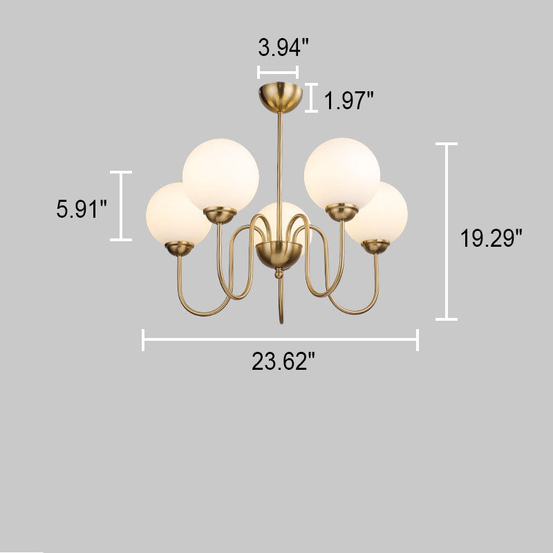 Modern Minimalist Vintage Round Ball 3/5/6/8-Light Island Light Chandelier
