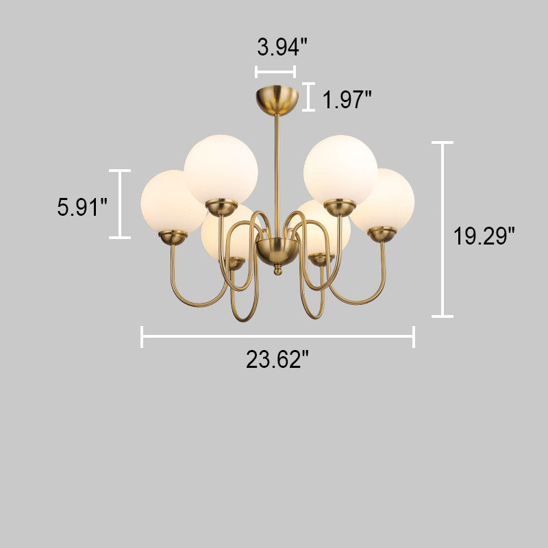Modern Minimalist Vintage Round Ball 3/5/6/8-Light Island Light Chandelier