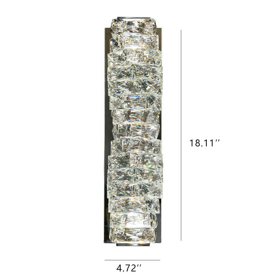 Modern Luxury Crystal Column LED Wall Sconce Lamp