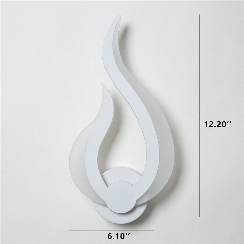 مصباح حائط LED بتصميم عصري بسيط مصنوع من الأكريليك على شكل لهب مزود بمصباح واحد