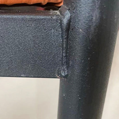 Contemporary Luxury Square Upholstered Faux Leather Metal Dining Chair Curved Backrest Armrest For Dining Room